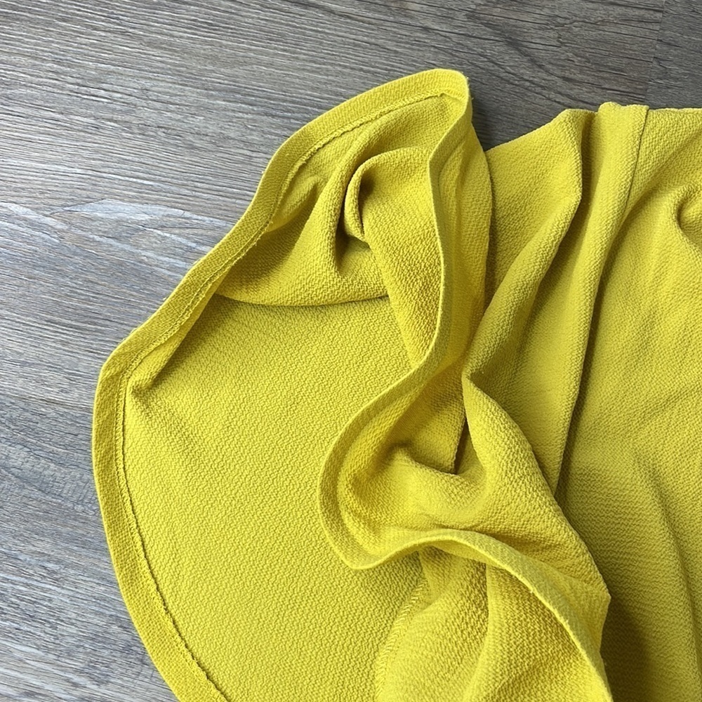 SugarLips Women’s Yellow V Neck Blouse with Butterfly Style Sleeves, size medium - Picture 3 of 9